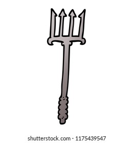 cartoon doodle trident