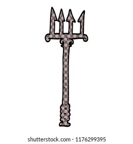 cartoon doodle trident