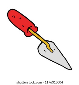 cartoon doodle trowel