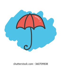 Cartoon doodle umbrella.