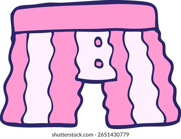 cartoon doodle underwear in bright neon color