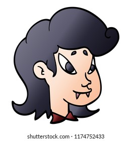 caricatura doodle cabeza de vampiro