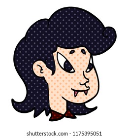 cartoon doodle vampire head