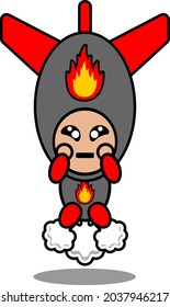 Cartoon-Doodle, süßer Charakter Atombombe für Maskottkostüm