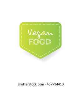 Cartoon doodle vector hand drawn logotype sticker. Vegan food.