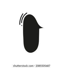 Cartoon doodle vector speech bubble in black and white style. Ideal for presentation, demonstration. Text template copy space.