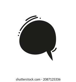 Burbuja de dibujos animados de vectores de voz en blanco y negro. Ideal para presentaciones, demostraciones. Espacio de copia de plantilla de texto.