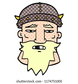 cartoon doodle viking face