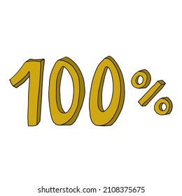 Cartoon doodle volume 100 percent isolated on white background. 