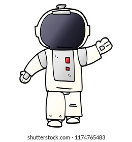 cartoon doodle walking astronaut