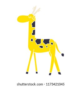 cartoon doodle walking giraffe