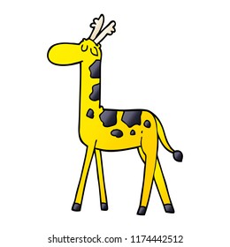 cartoon doodle walking giraffe