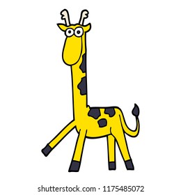 cartoon doodle walking giraffe