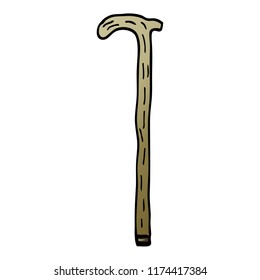 cartoon doodle walking stick
