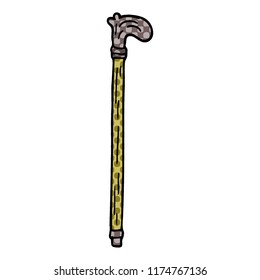 cartoon doodle walking stick