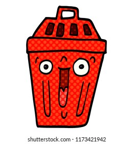 cartoon doodle waste bin
