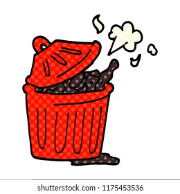 cartoon doodle waste bin