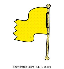 cartoon doodle waving flag