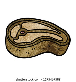cartoon doodle well cooked meat