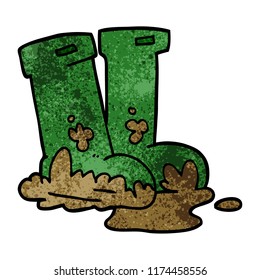 doodle de dibujos animados wellingtons