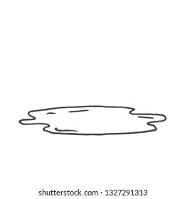 Cartoon doodle wet puddle. Vector illustration on white background.