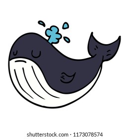 cartoon doodle whale