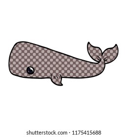cartoon doodle whale