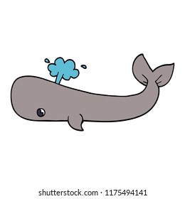 cartoon doodle whale