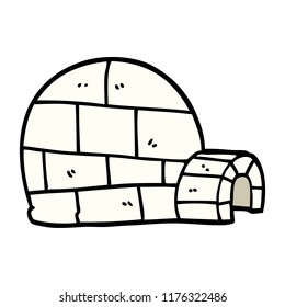 caricatura doodle winter igloo