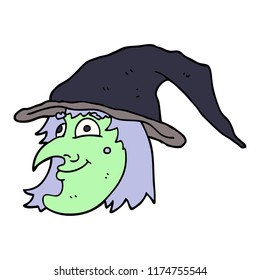 caricatura doodle bruja cara
