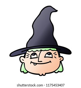 cartoon doodle witch face