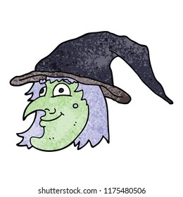 cartoon doodle witch face