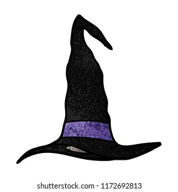 cartoon doodle witch hat