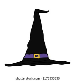 cartoon doodle witch hat