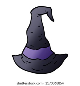 cartoon doodle witch hat