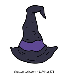 cartoon doodle witch hat