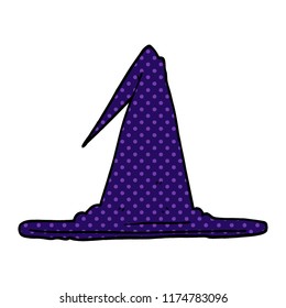 cartoon doodle witch hat