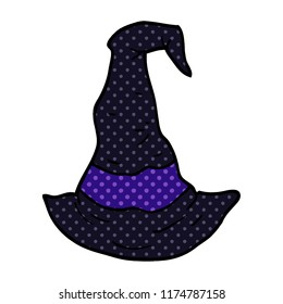 cartoon doodle witch hat