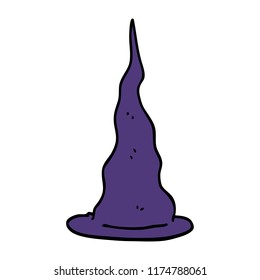 cartoon doodle witch hat