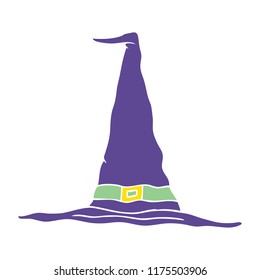 cartoon doodle witch hat