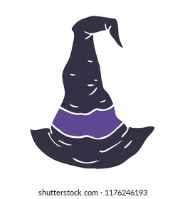 cartoon doodle witch hat