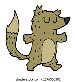 lobo de doodle de dibujos animados