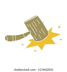 Cartoon Doodle Wooden Mallet Stock Vector (Royalty Free) 1174432921