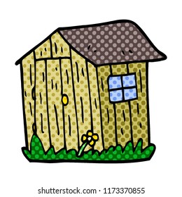 cartoon doodle wooden shed