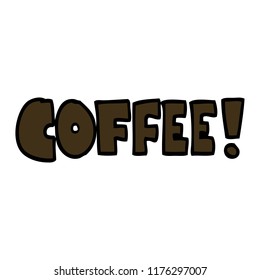 palabra de dibujos animados café