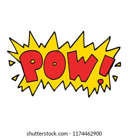 Cartoon Doodle Word Pow Stock Vector (Royalty Free) 1174462900 ...