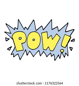 Cartoon Doodle Word Pow Stock Vector (Royalty Free) 1176322564 ...