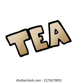 garabato de dibujos animados palabra tea