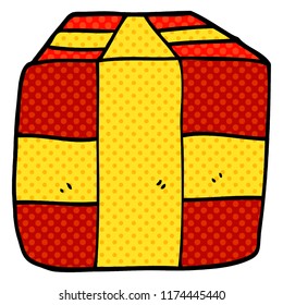 regalo envuelto de doodle de dibujos animados