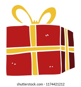 doodle de dibujos animados regalo envuelto